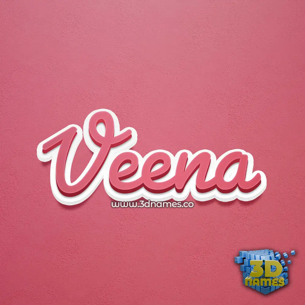 veena in Red Scribble style - 3D name wallpaper