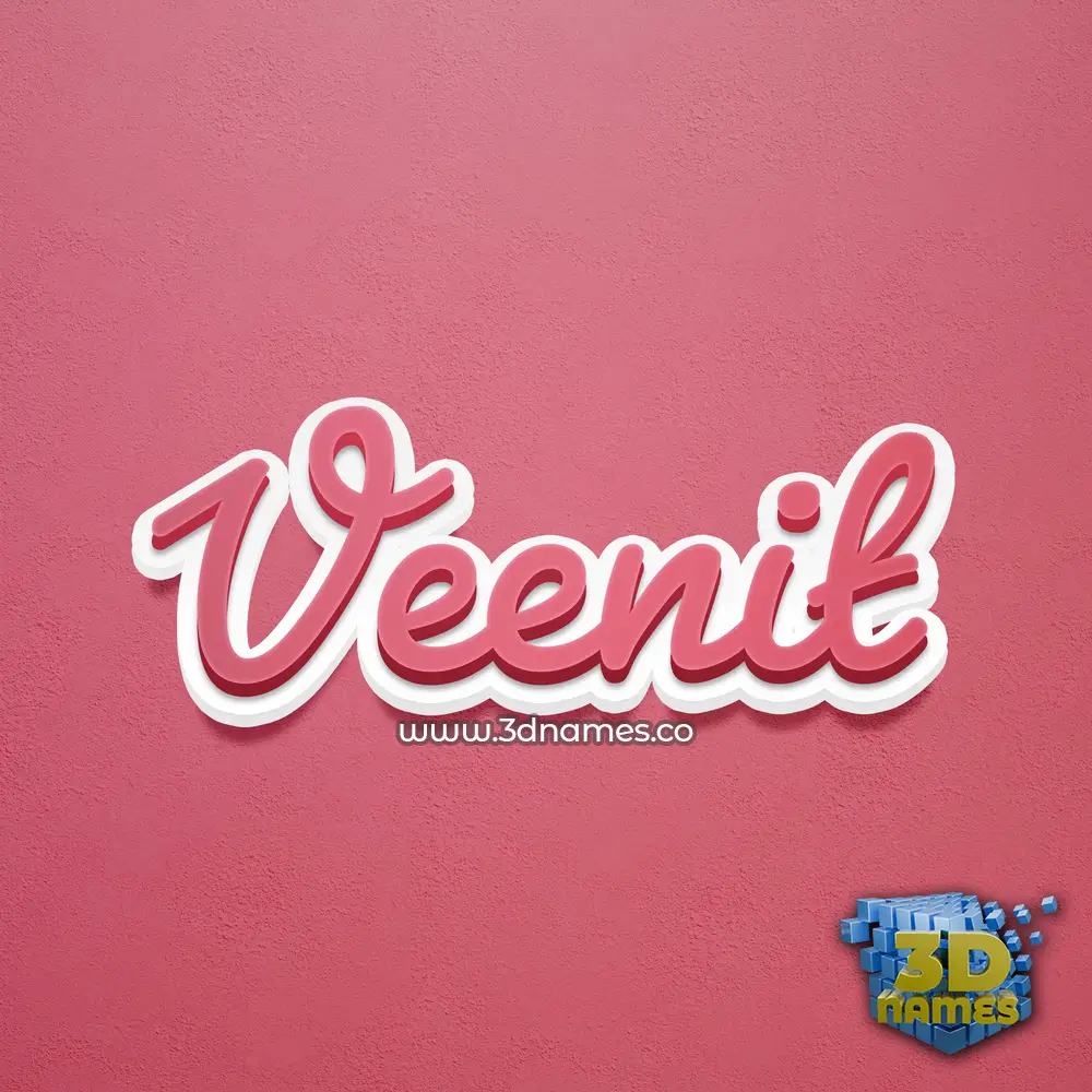 veenit in Red Scribble style - 3D name wallpaper