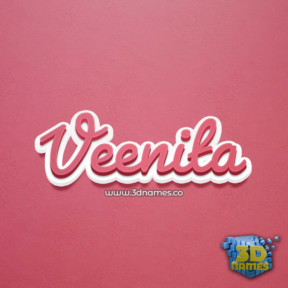 veenita in Red Scribble style - 3D name wallpaper