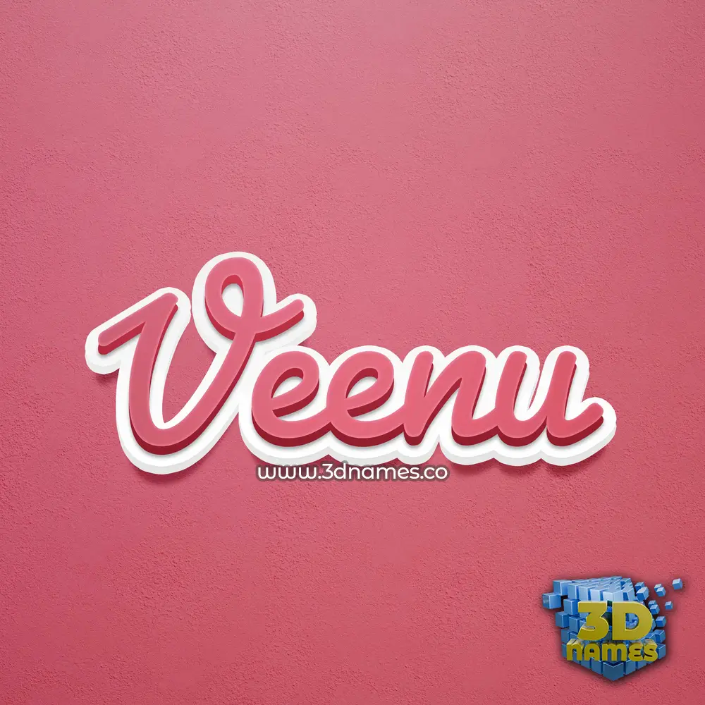 veenu in Red Scribble style - 3D name wallpaper