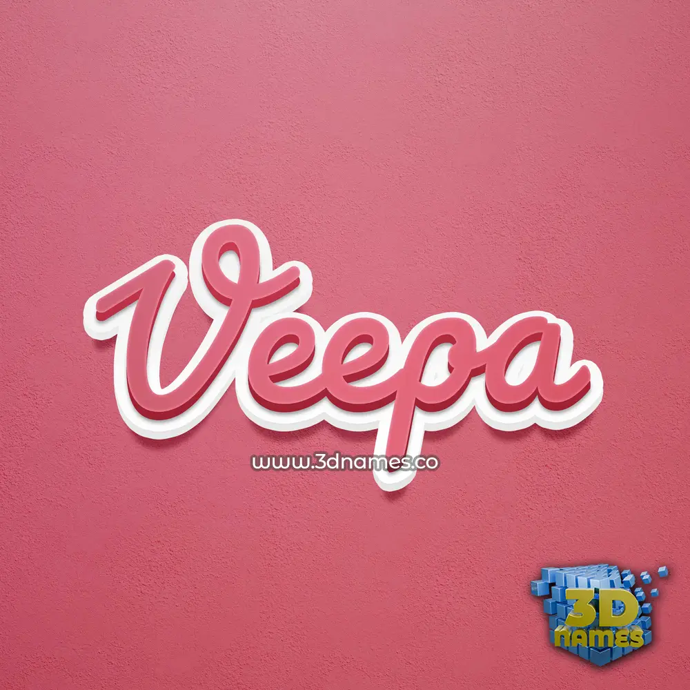 veepa in Red Scribble style - 3D name wallpaper