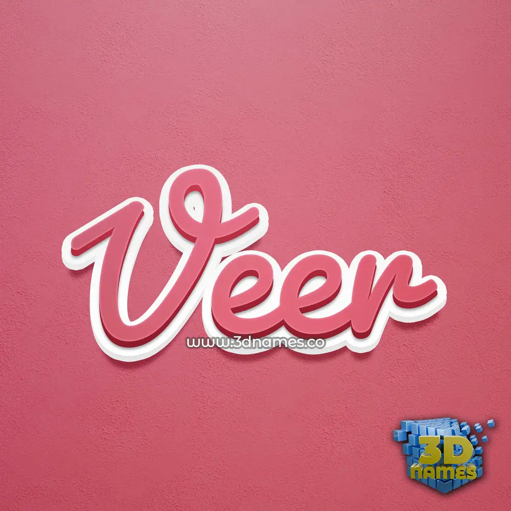 veer in Red Scribble style - 3D name wallpaper