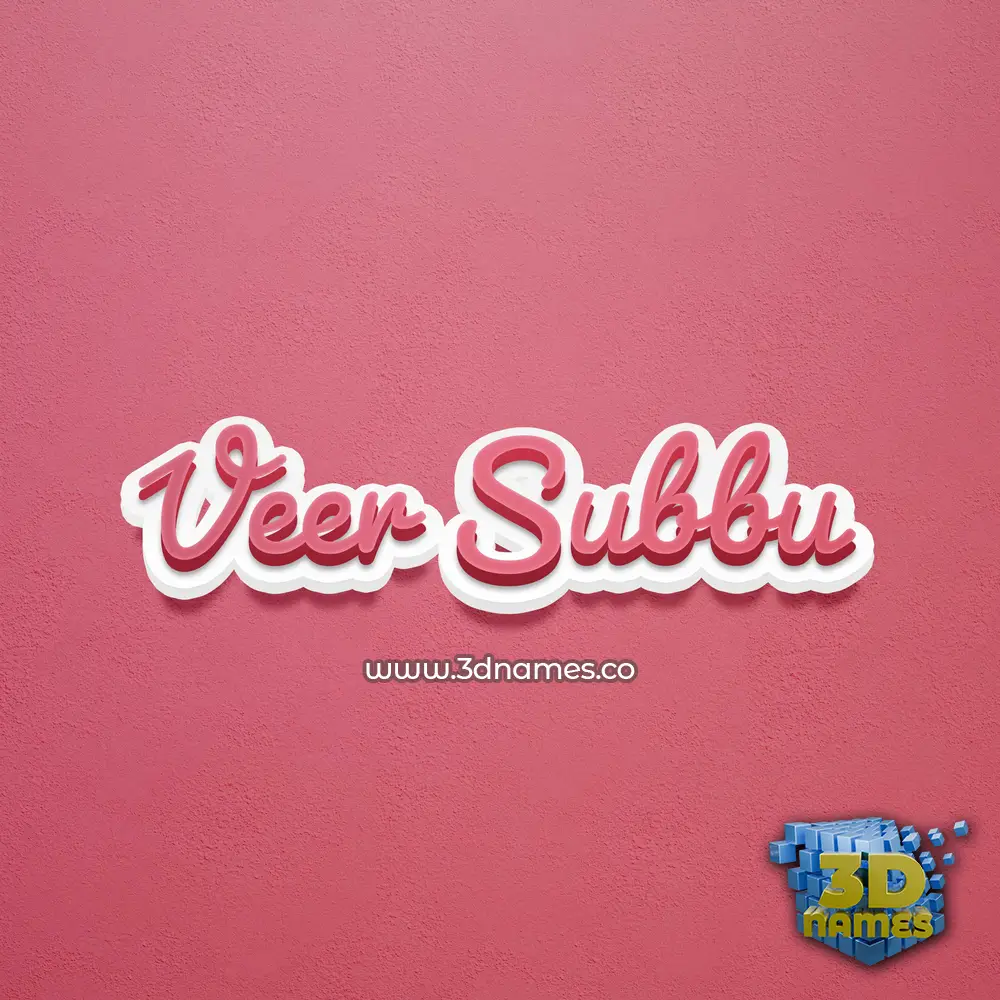 veer subbu in Red Scribble style - 3D name wallpaper