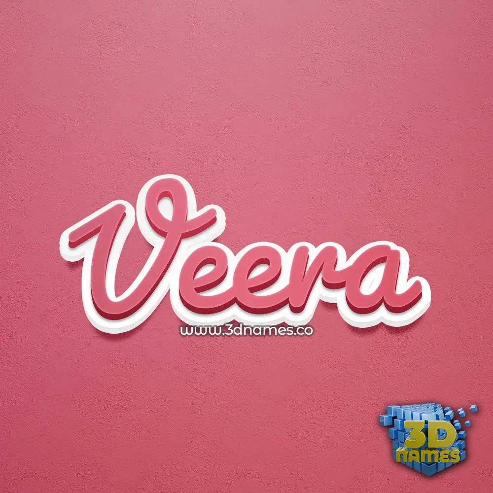 veera in Red Scribble style - 3D name wallpaper