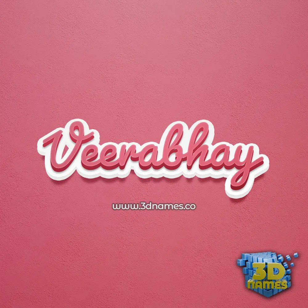 veerabhay in Red Scribble style - 3D name wallpaper