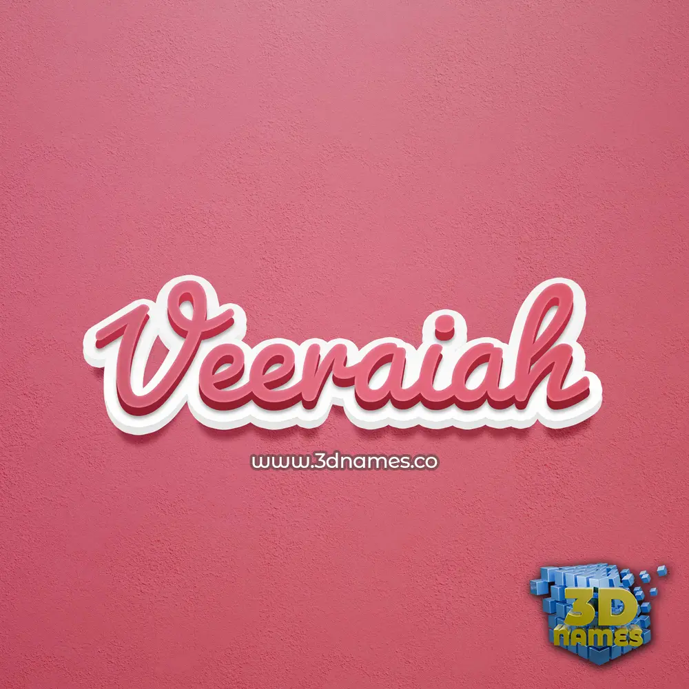 veeraiah in Red Scribble style - 3D name wallpaper