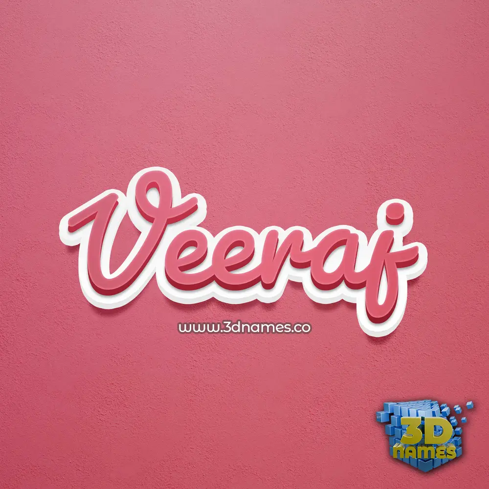 veeraj in Red Scribble style - 3D name wallpaper