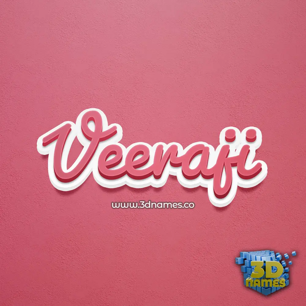 veeraji in Red Scribble style - 3D name wallpaper