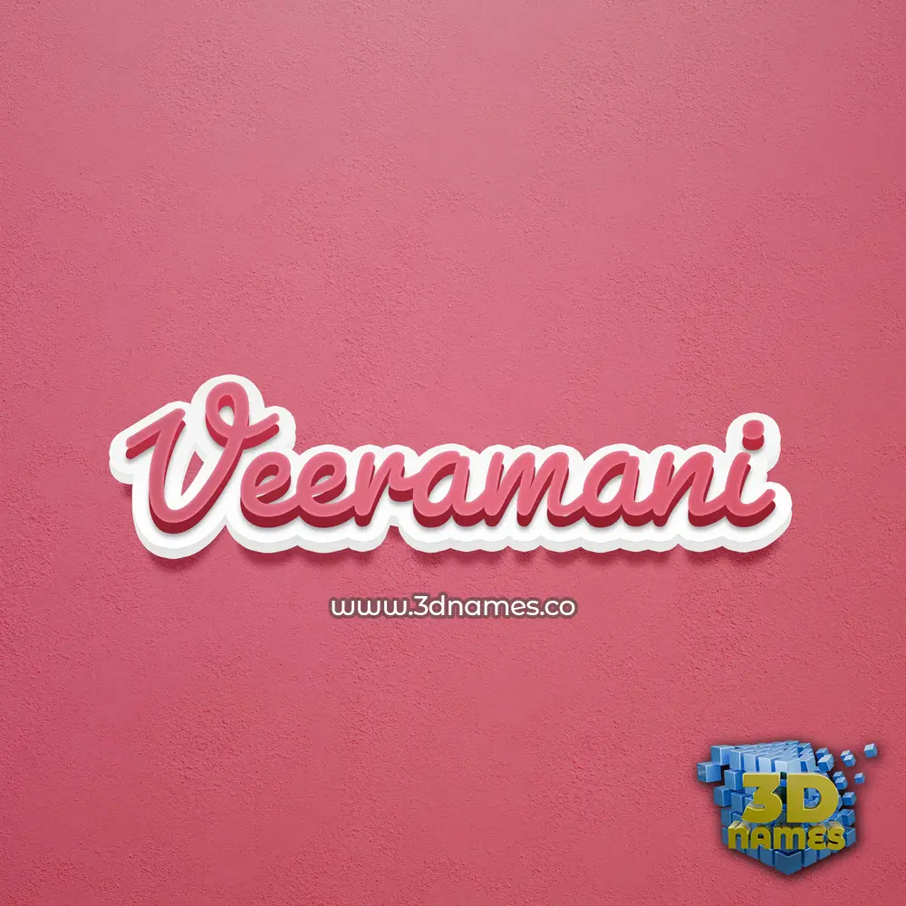 veeramani in Red Scribble style - 3D name wallpaper