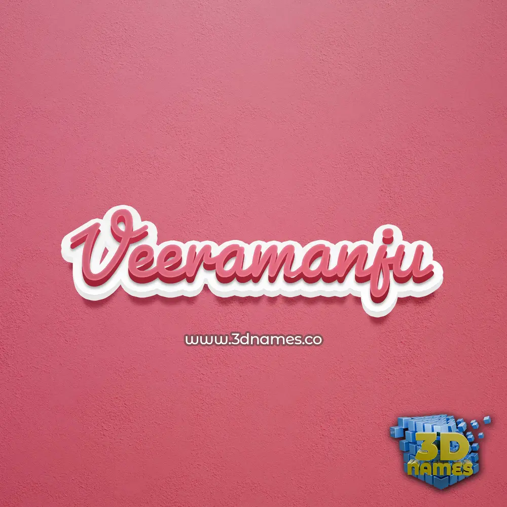 veeramanju in Red Scribble style - 3D name wallpaper