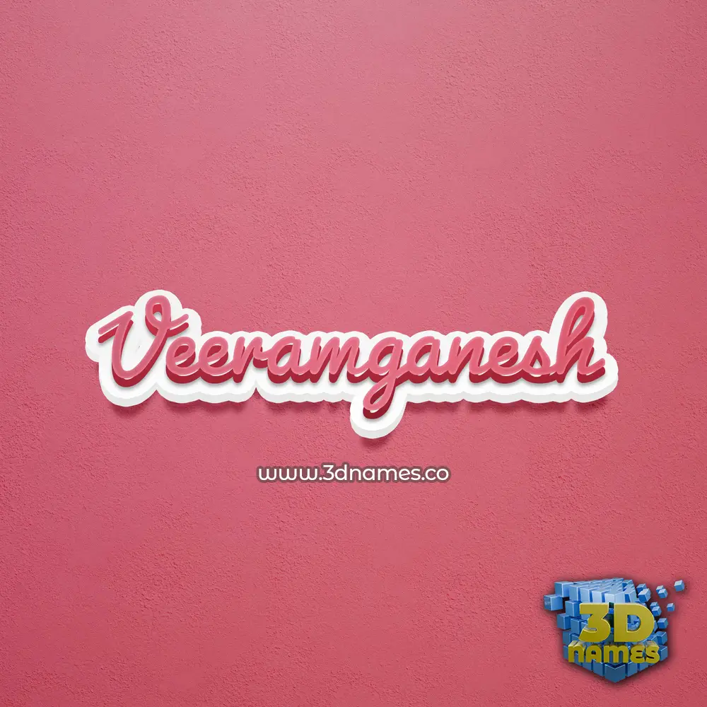 veeramganesh in Red Scribble style - 3D name wallpaper