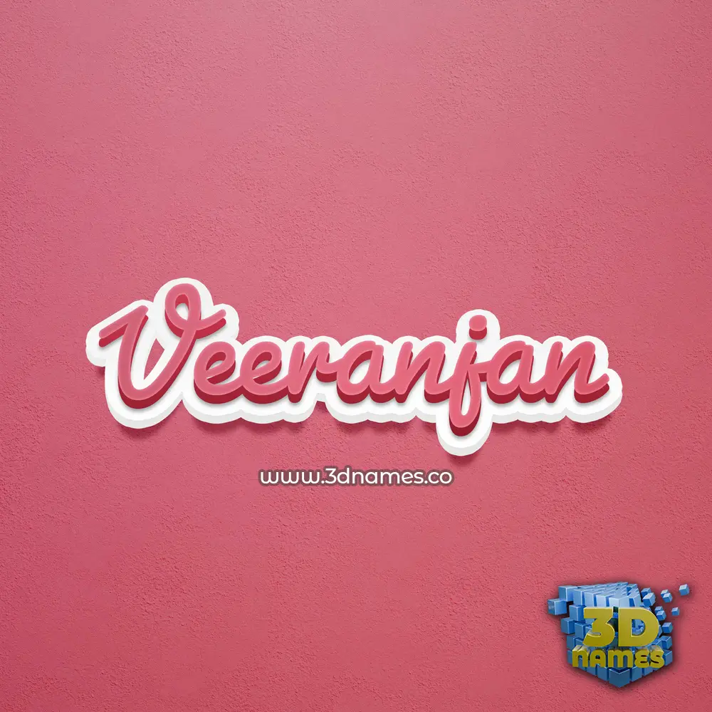 veeranjan in Red Scribble style - 3D name wallpaper