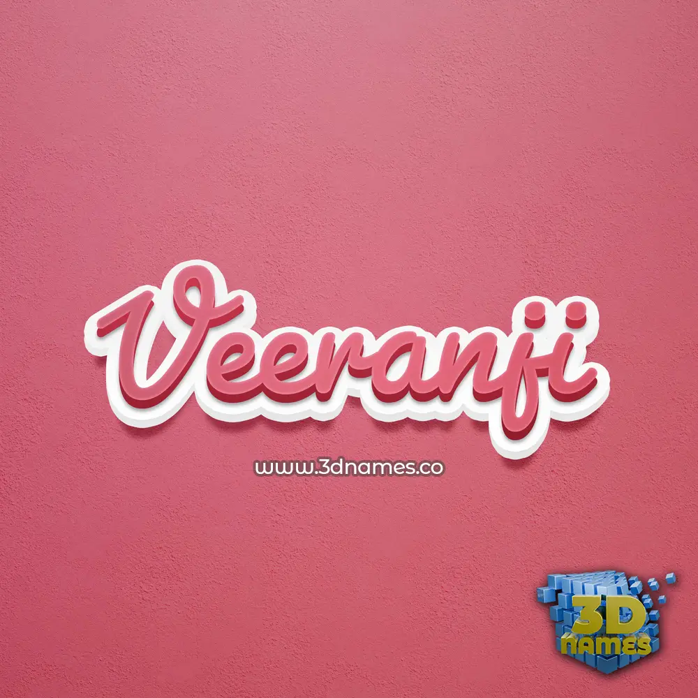 veeranji in Red Scribble style - 3D name wallpaper