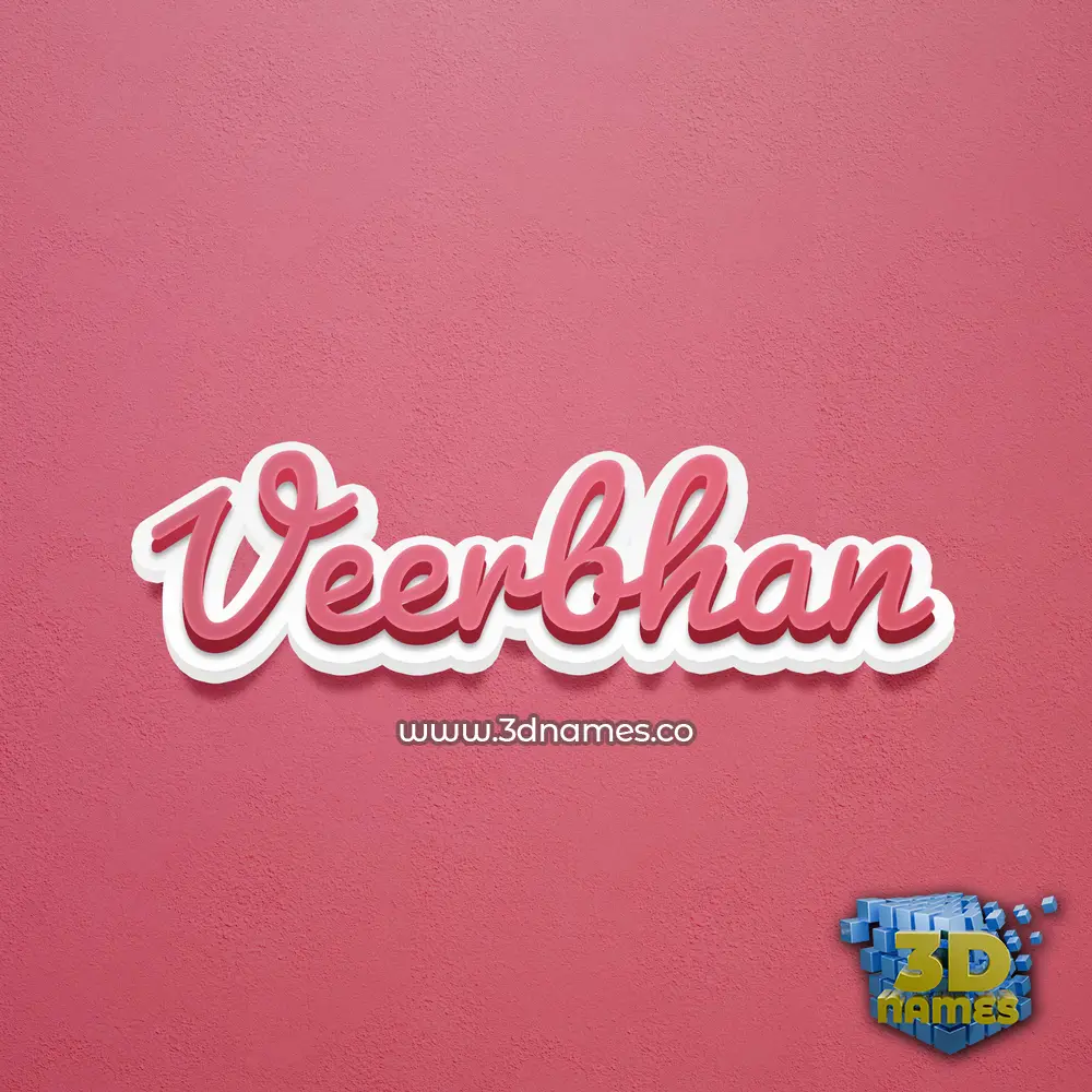 veerbhan in Red Scribble style - 3D name wallpaper