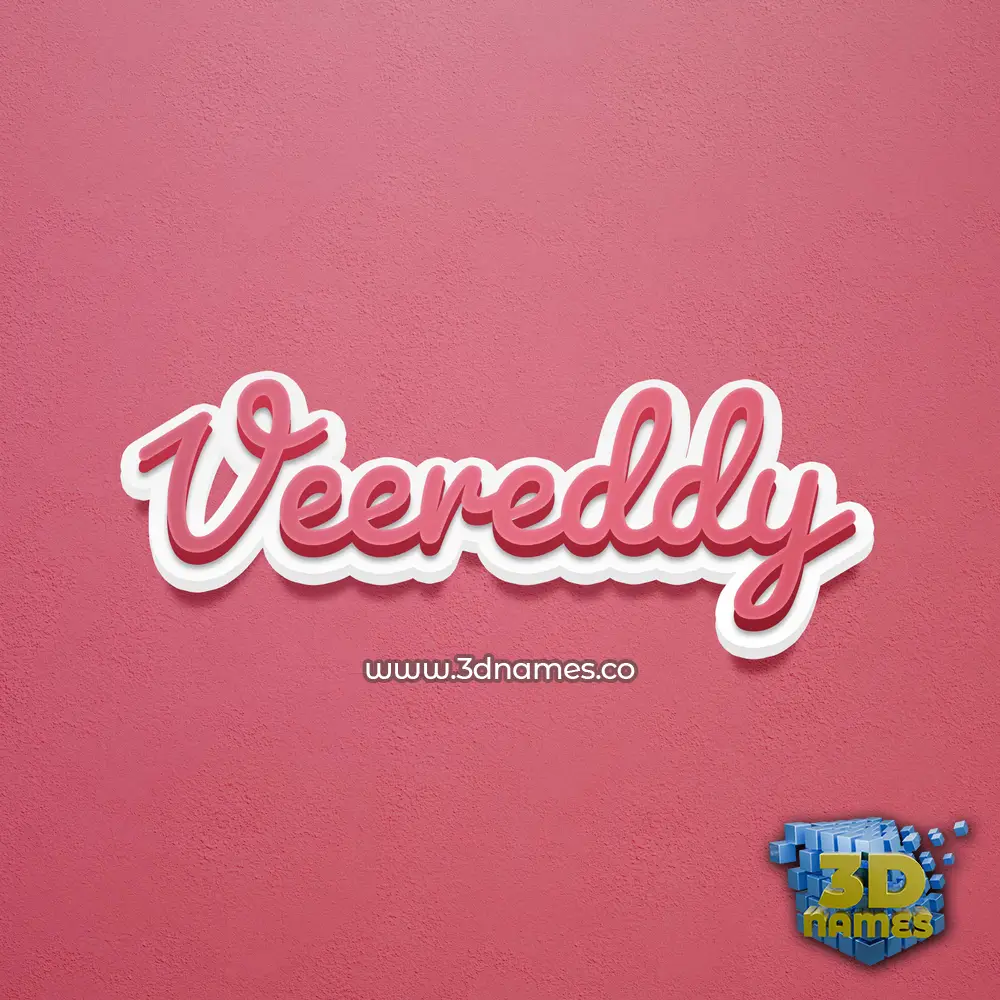 veereddy in Red Scribble style - 3D name wallpaper