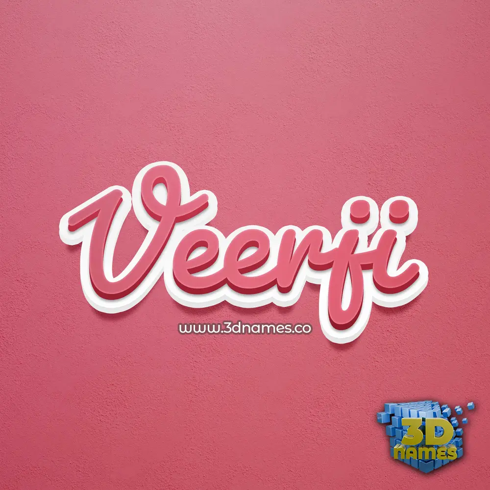 veerji in Red Scribble style - 3D name wallpaper