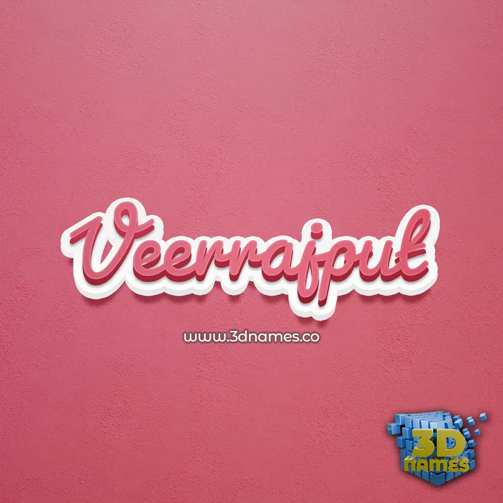 veerrajput in Red Scribble style - 3D name wallpaper