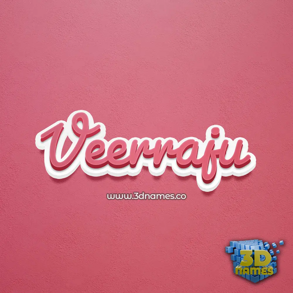 veerraju in Red Scribble style - 3D name wallpaper