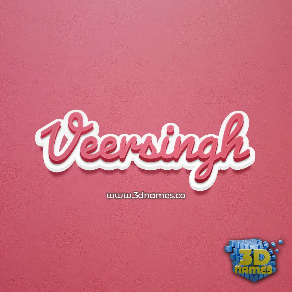 veersingh in Red Scribble style - 3D name wallpaper