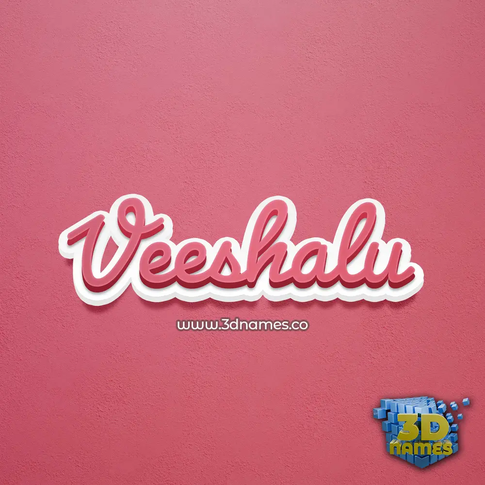veeshalu in Red Scribble style - 3D name wallpaper