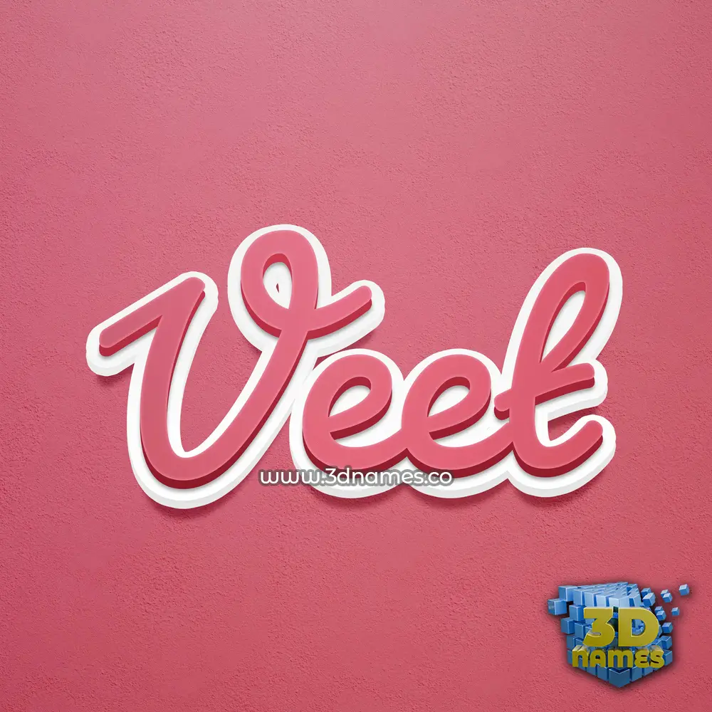 veet in Red Scribble style - 3D name wallpaper