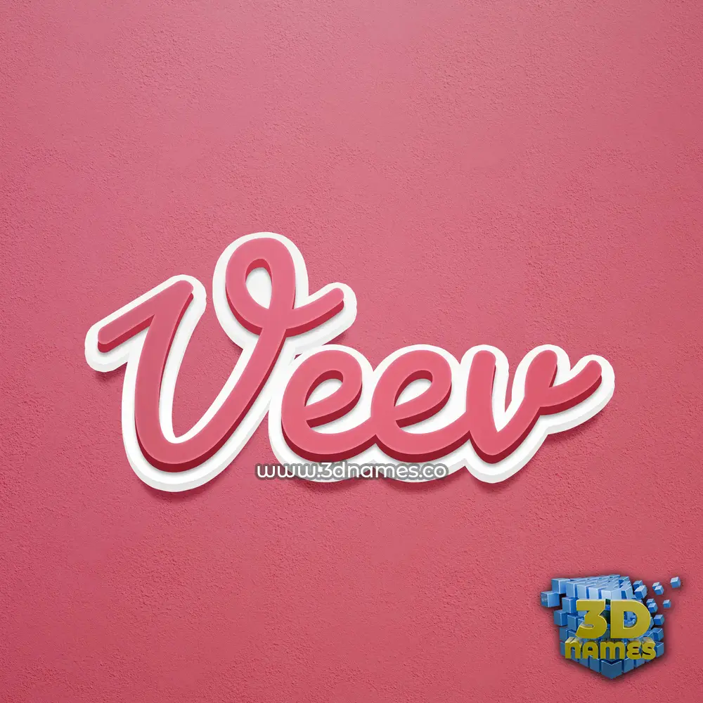 veev in Red Scribble style - 3D name wallpaper