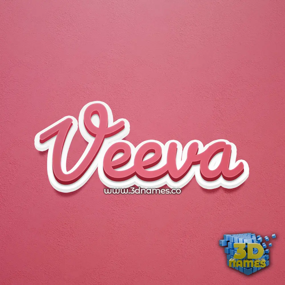 veeva in Red Scribble style - 3D name wallpaper