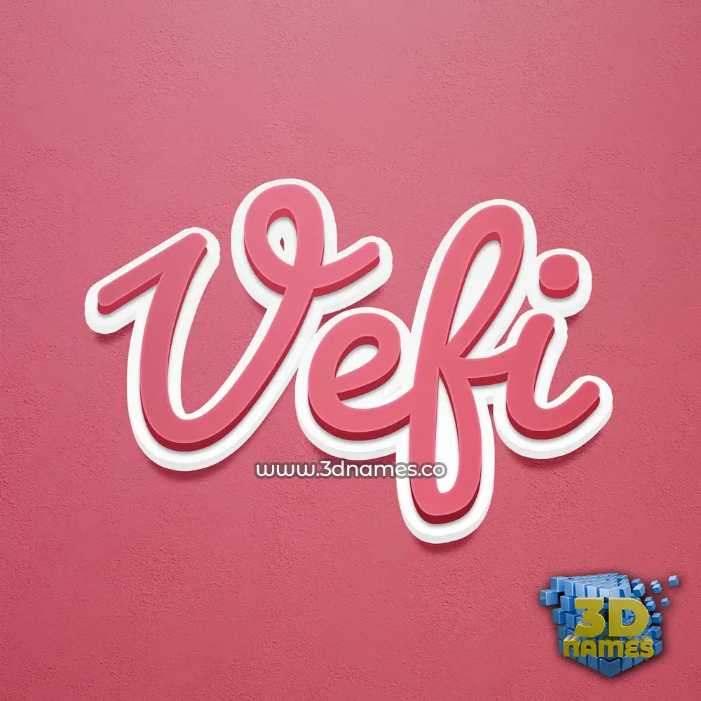 vefi in Red Scribble style - 3D name wallpaper