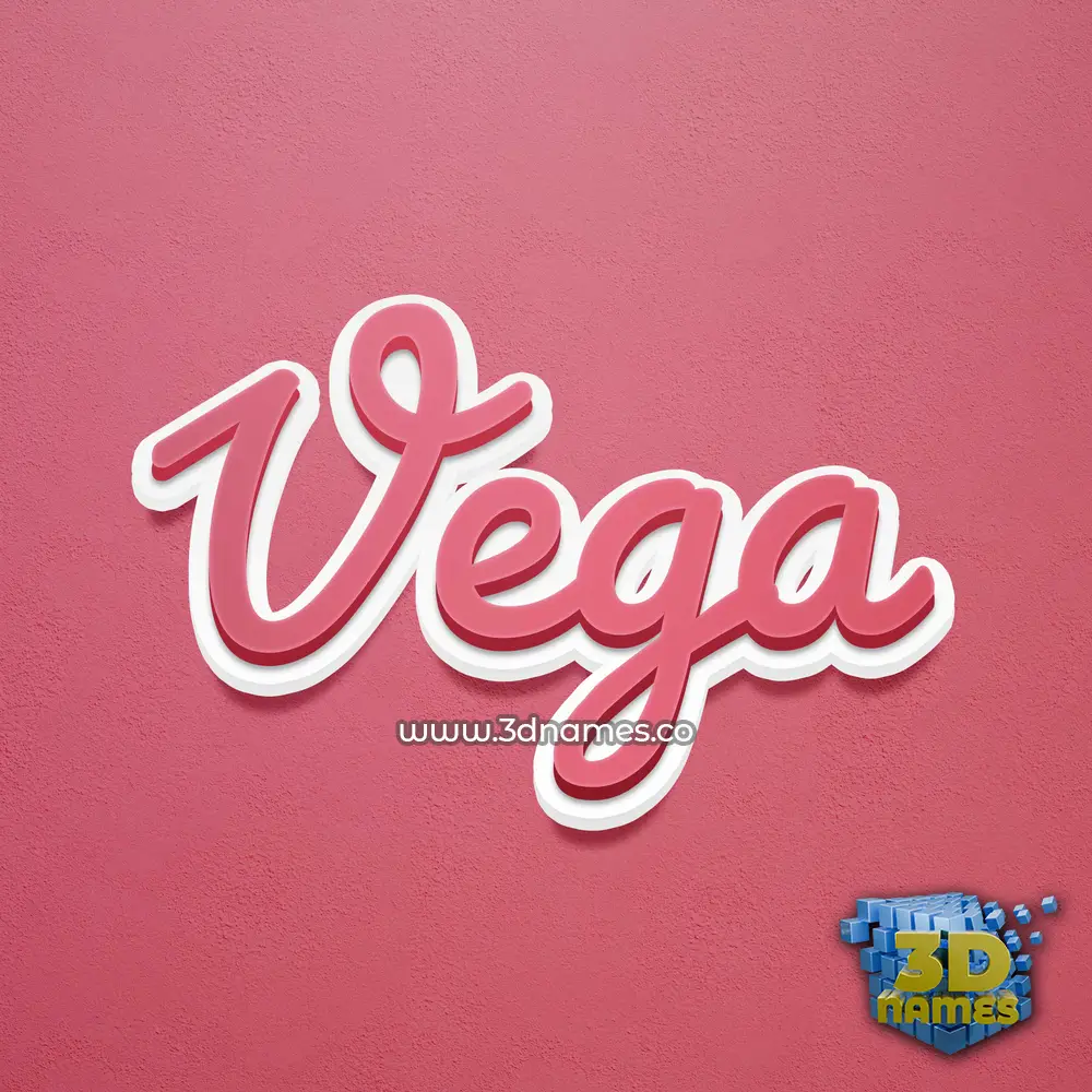 vega in Red Scribble style - 3D name wallpaper
