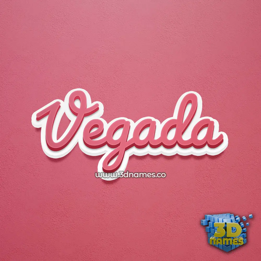 vegada in Red Scribble style - 3D name wallpaper