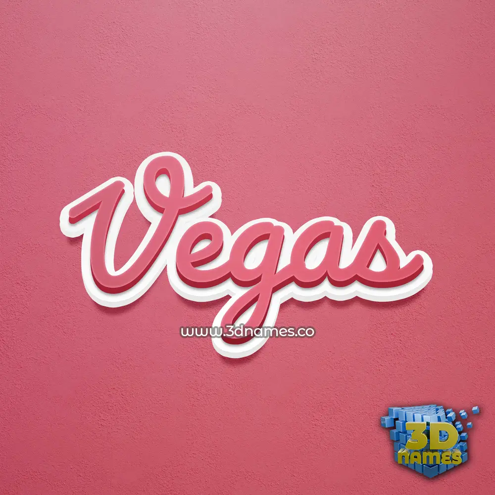 vegas in Red Scribble style - 3D name wallpaper