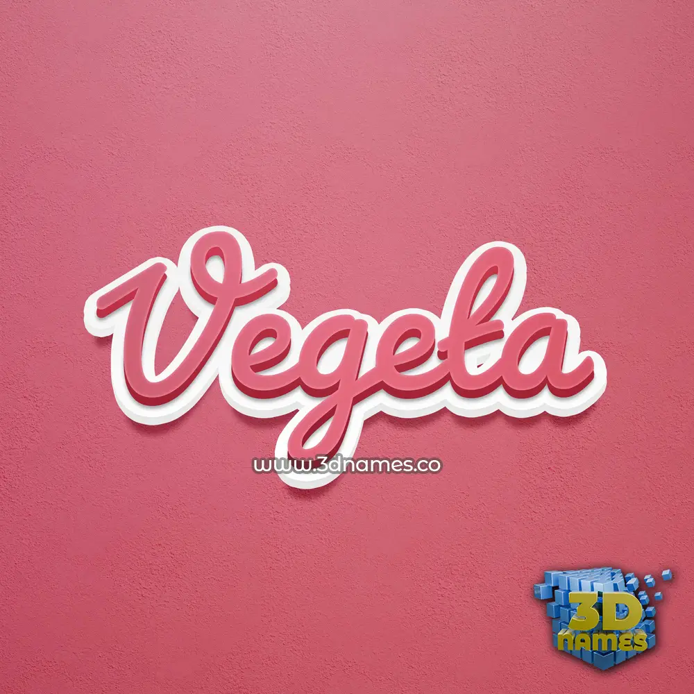 vegeta in Red Scribble style - 3D name wallpaper