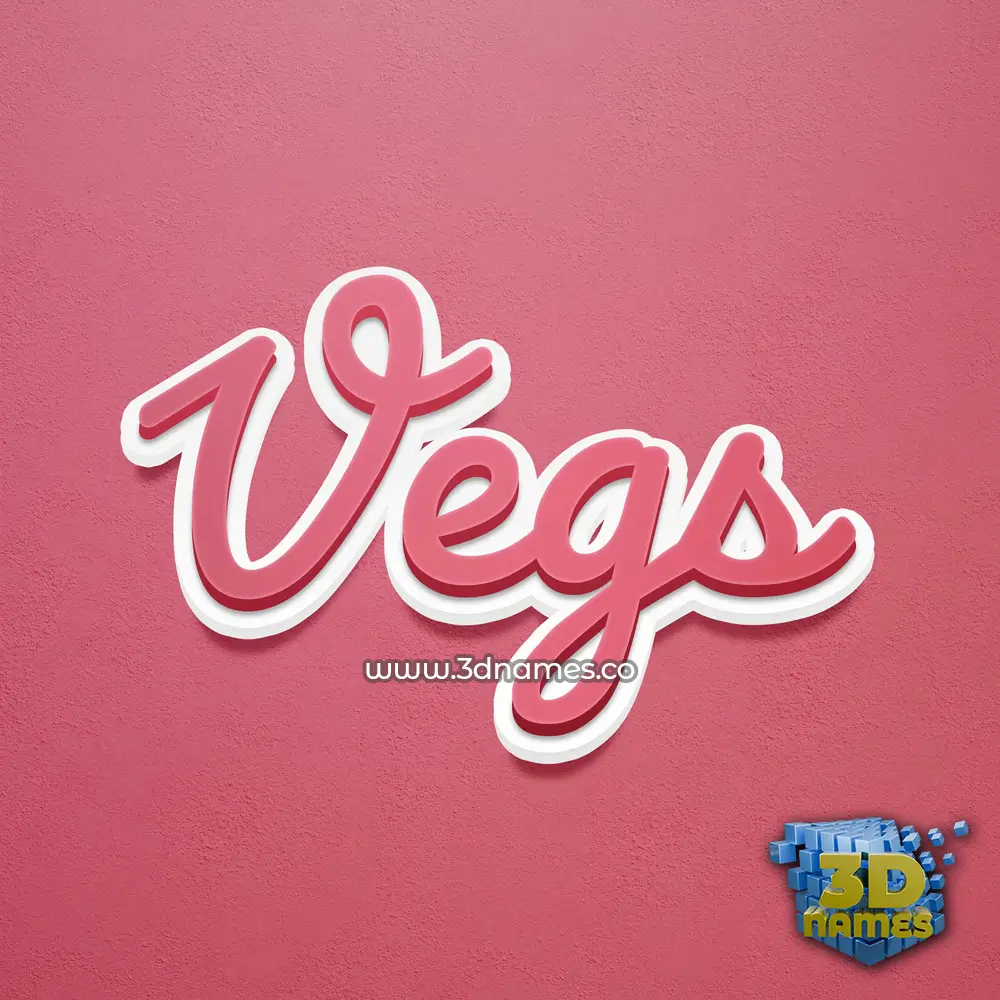 vegs in Red Scribble style - 3D name wallpaper