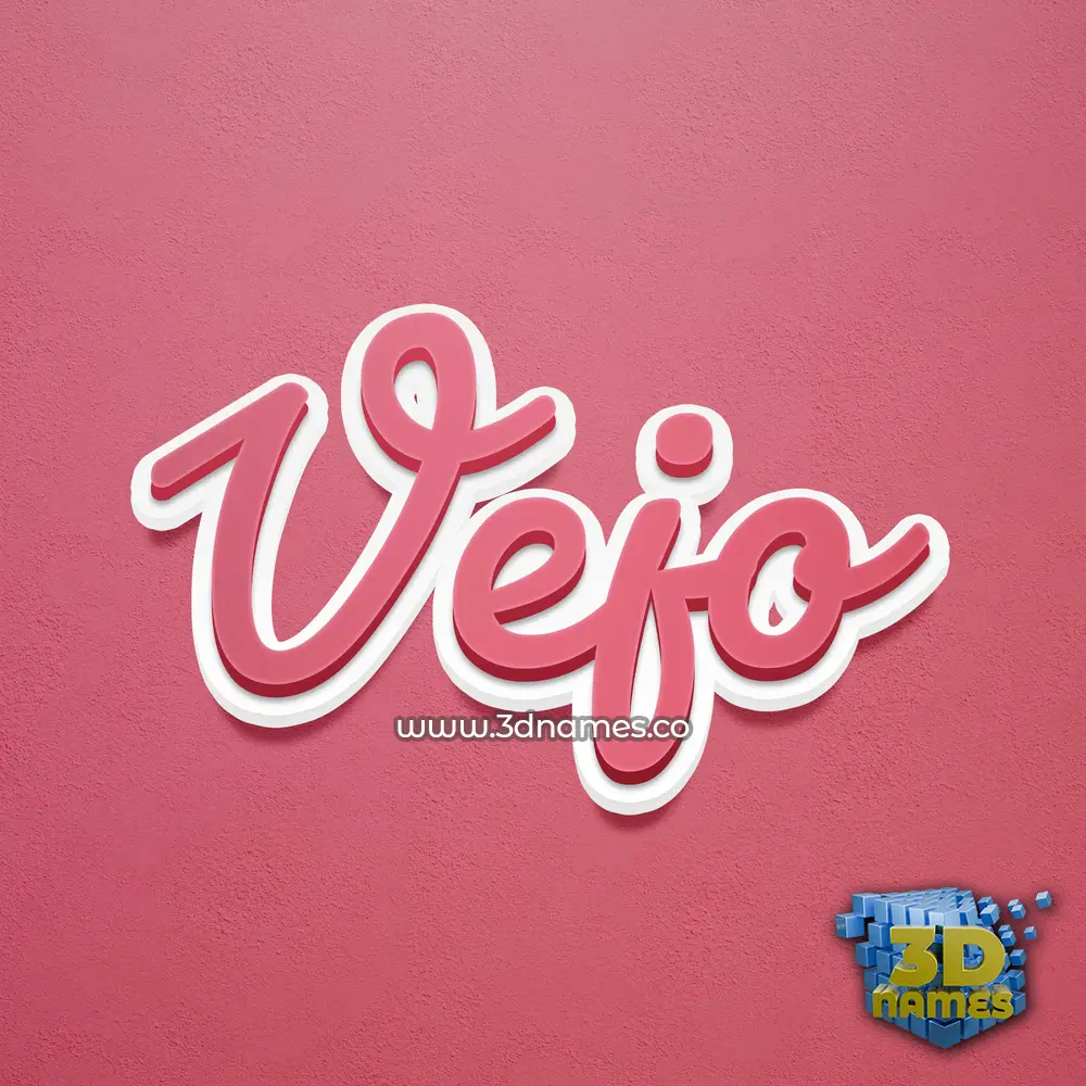 vejo in Red Scribble style - 3D name wallpaper