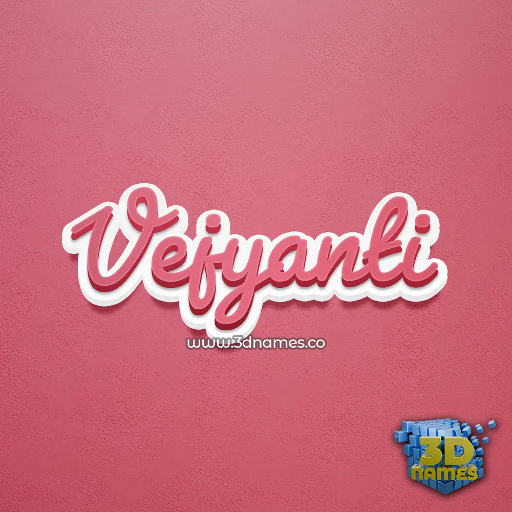 vejyanti in Red Scribble style - 3D name wallpaper