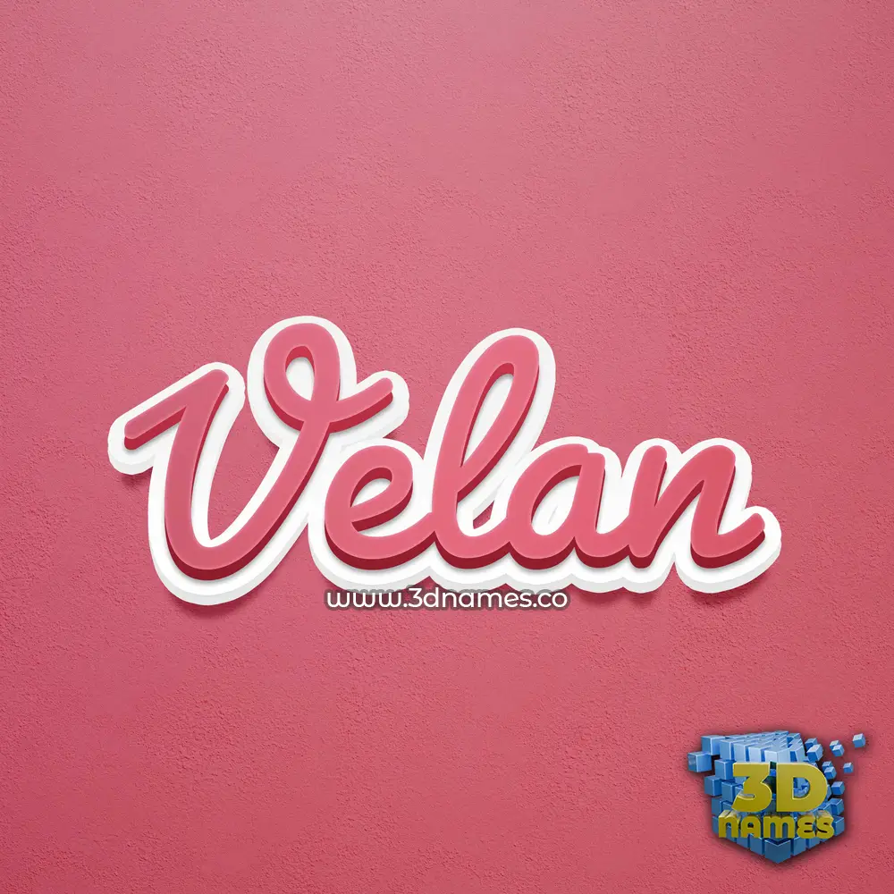 velan in Red Scribble style - 3D name wallpaper