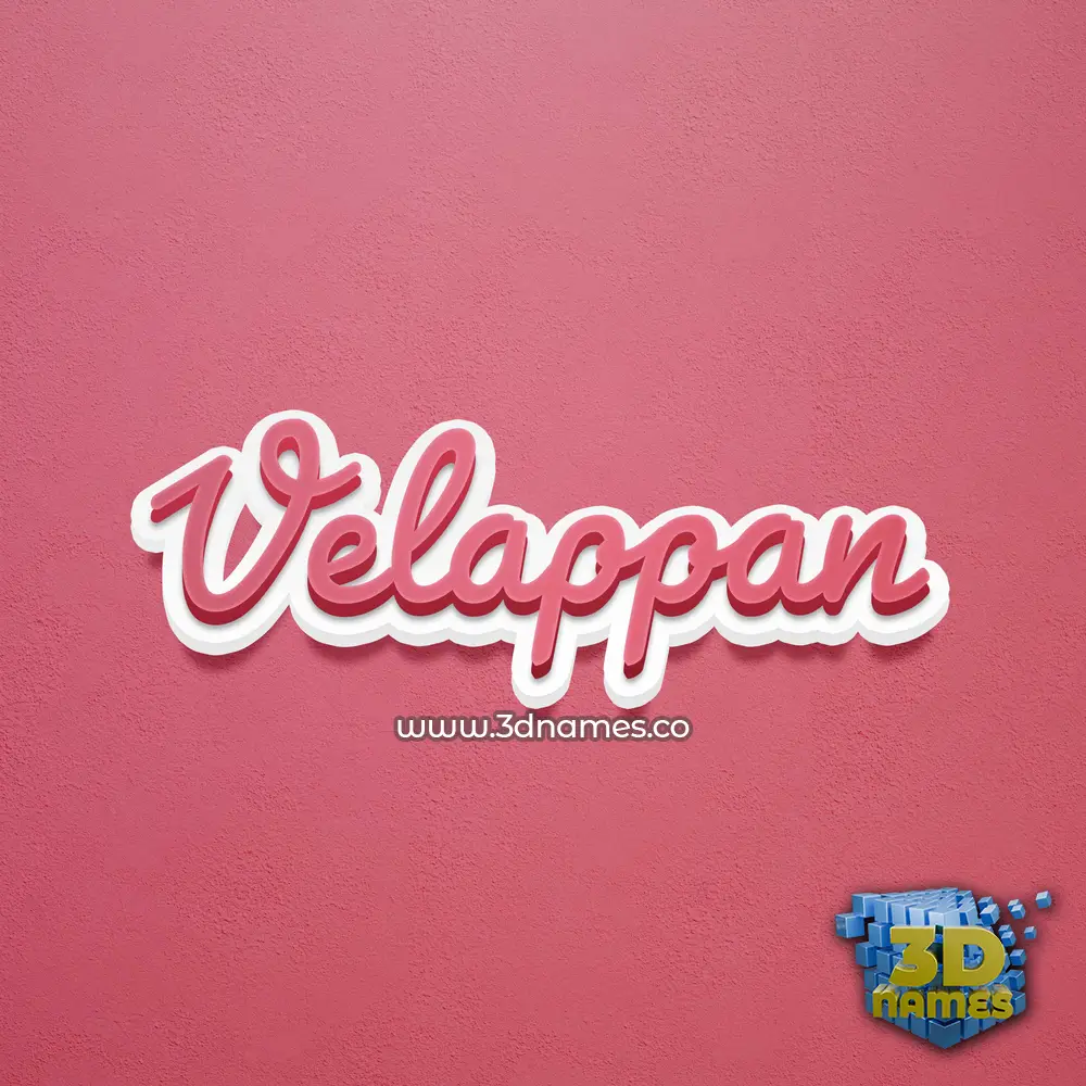 velappan in Red Scribble style - 3D name wallpaper