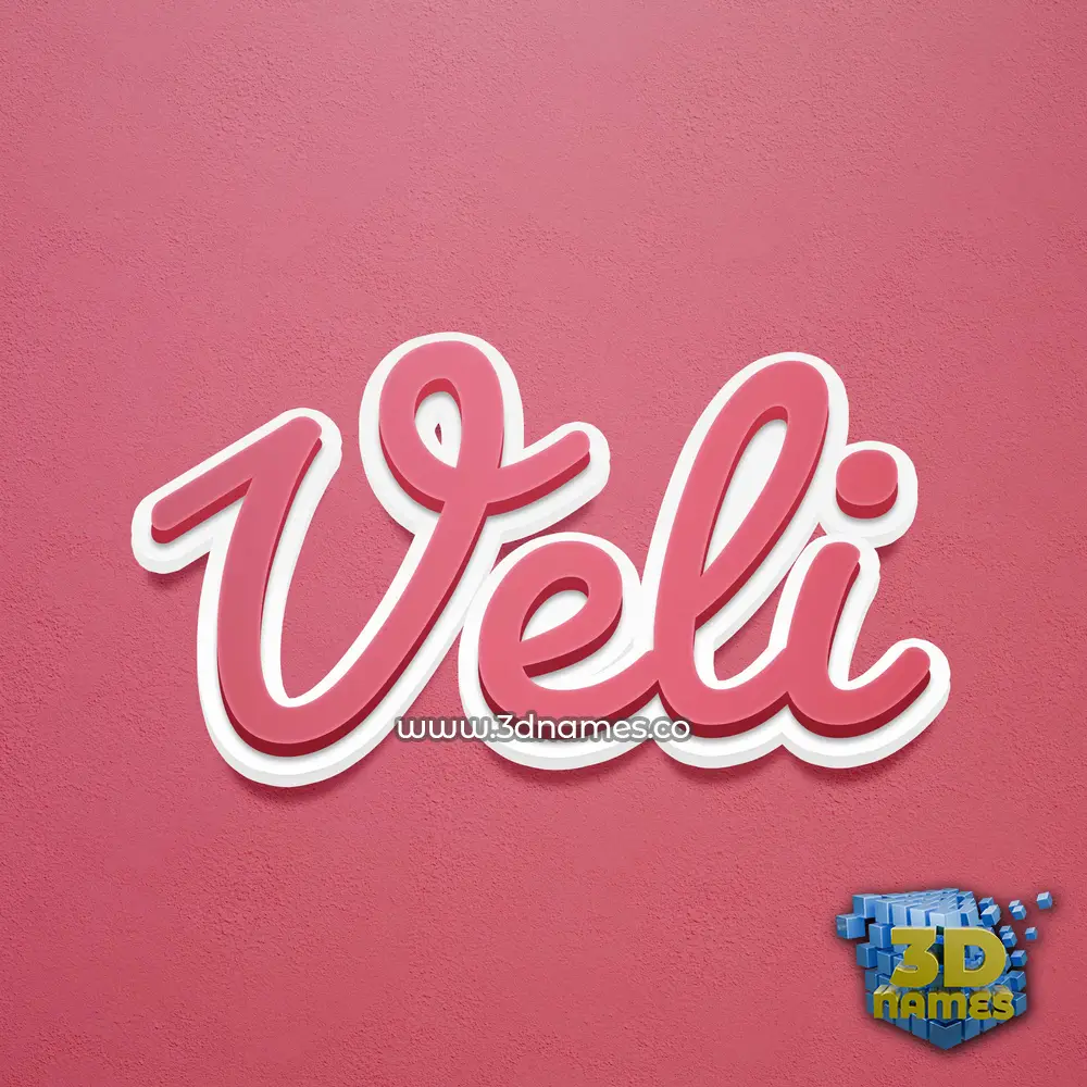 veli in Red Scribble style - 3D name wallpaper