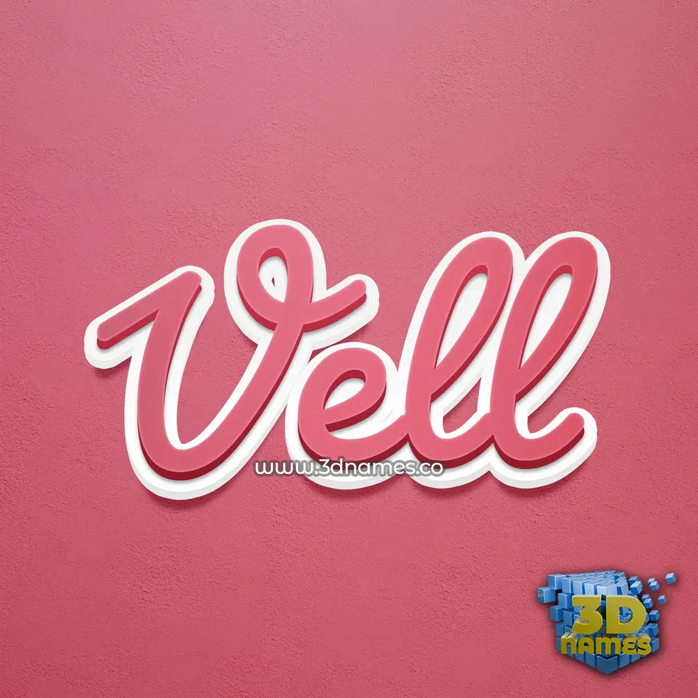 vell in Red Scribble style - 3D name wallpaper