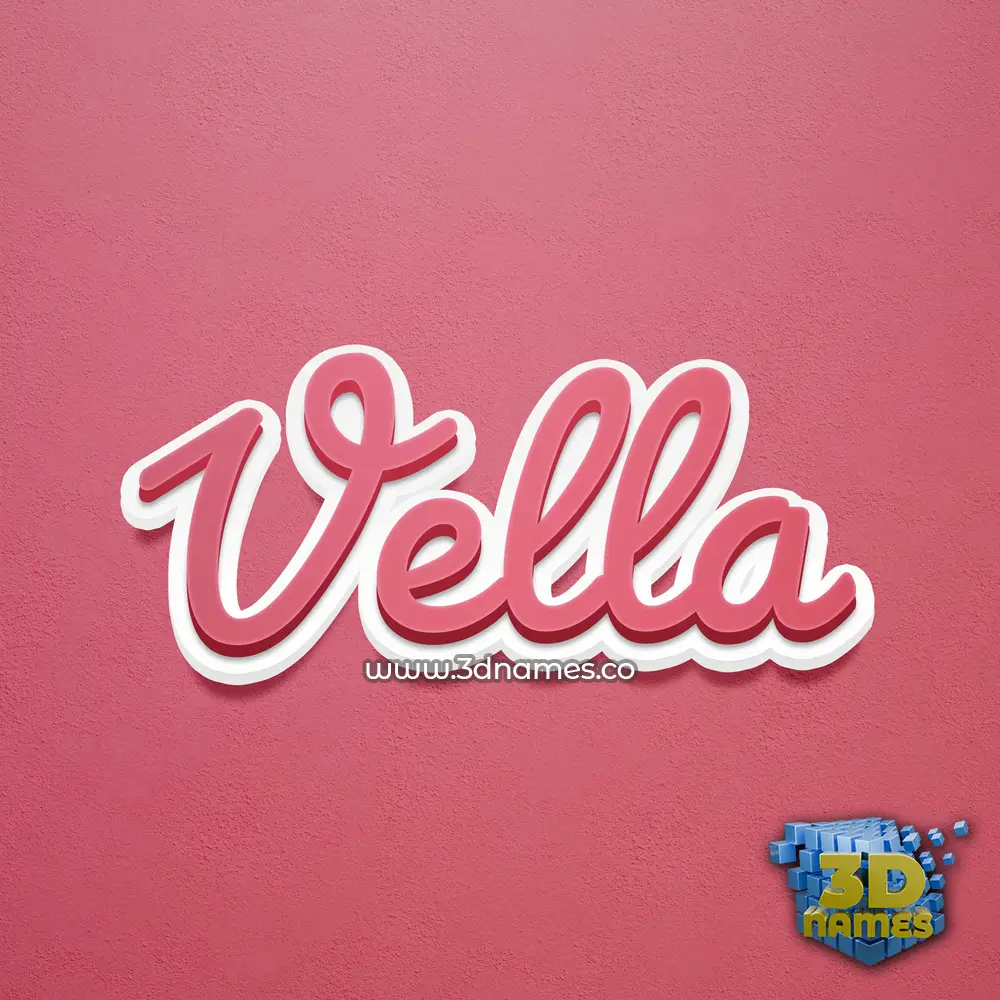 vella in Red Scribble style - 3D name wallpaper