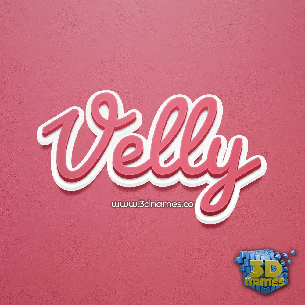 velly in Red Scribble style - 3D name wallpaper