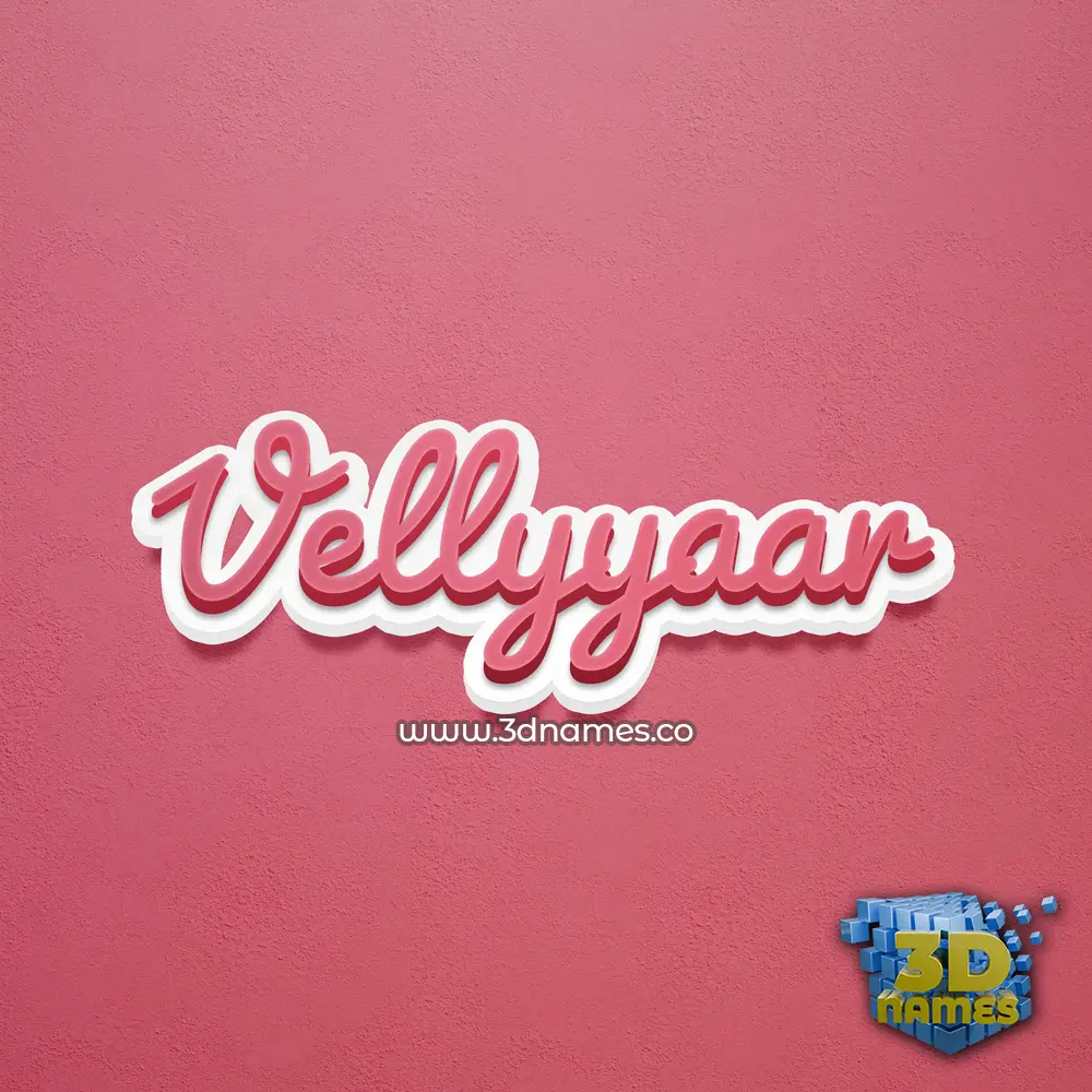vellyyaar in Red Scribble style - 3D name wallpaper