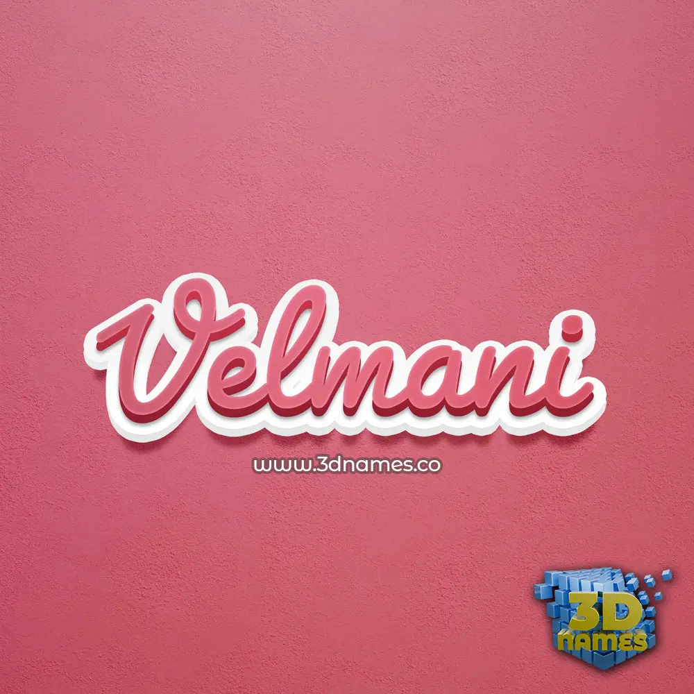 velmani in Red Scribble style - 3D name wallpaper