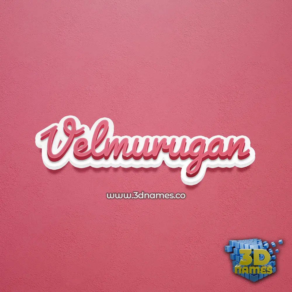 velmurugan in Red Scribble style - 3D name wallpaper