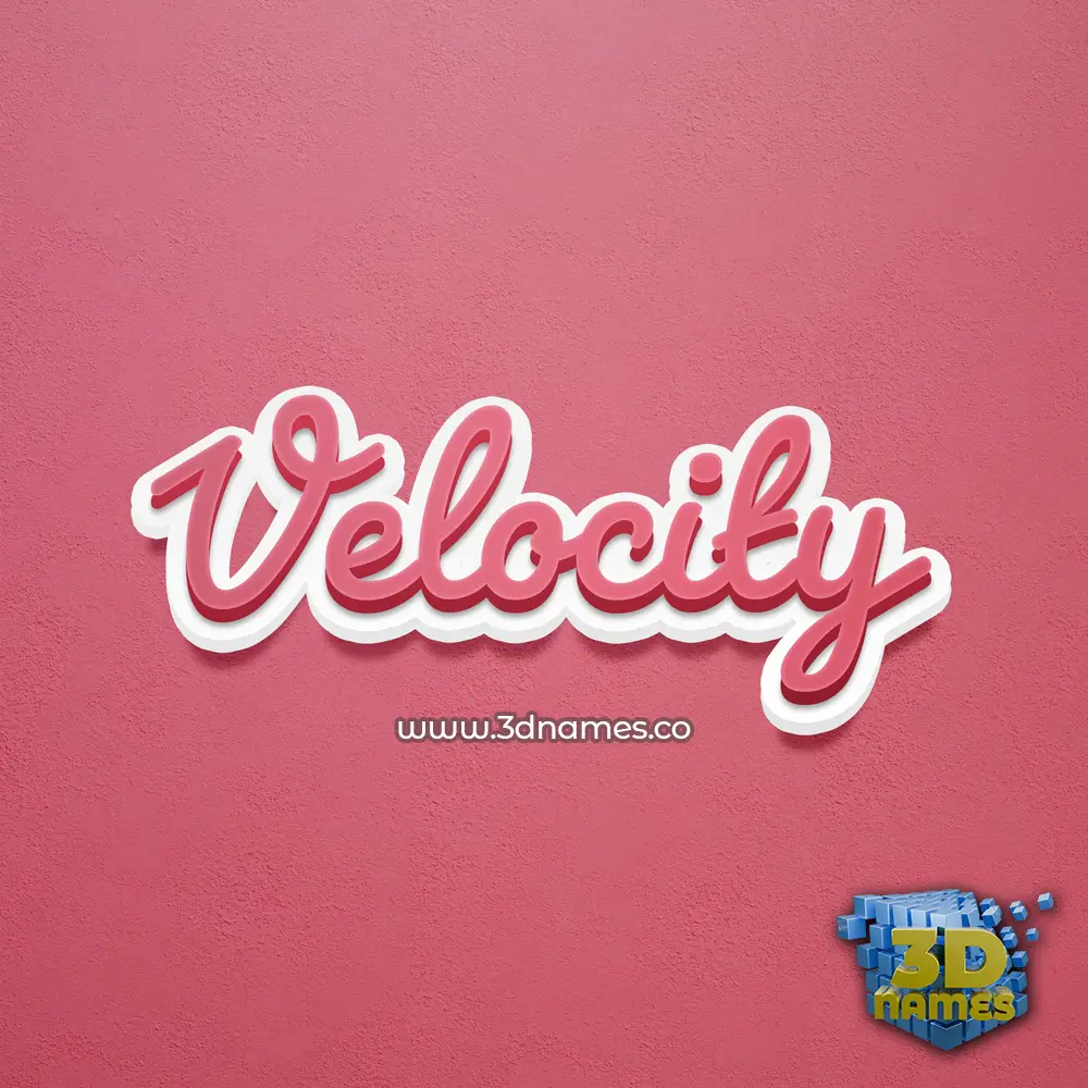 velocity in Red Scribble style - 3D name wallpaper