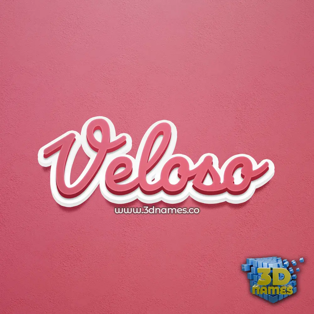 veloso in Red Scribble style - 3D name wallpaper