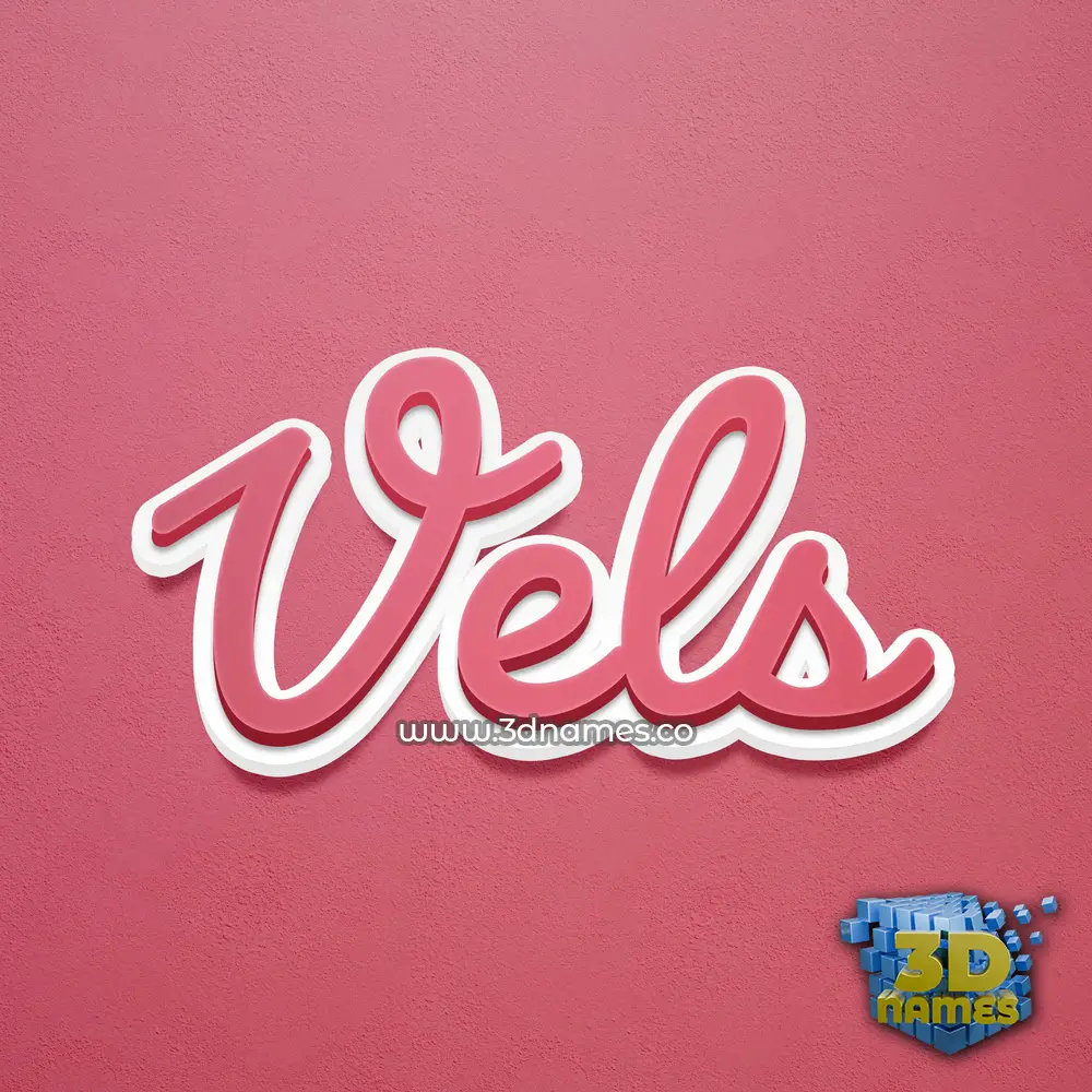 vels in Red Scribble style - 3D name wallpaper