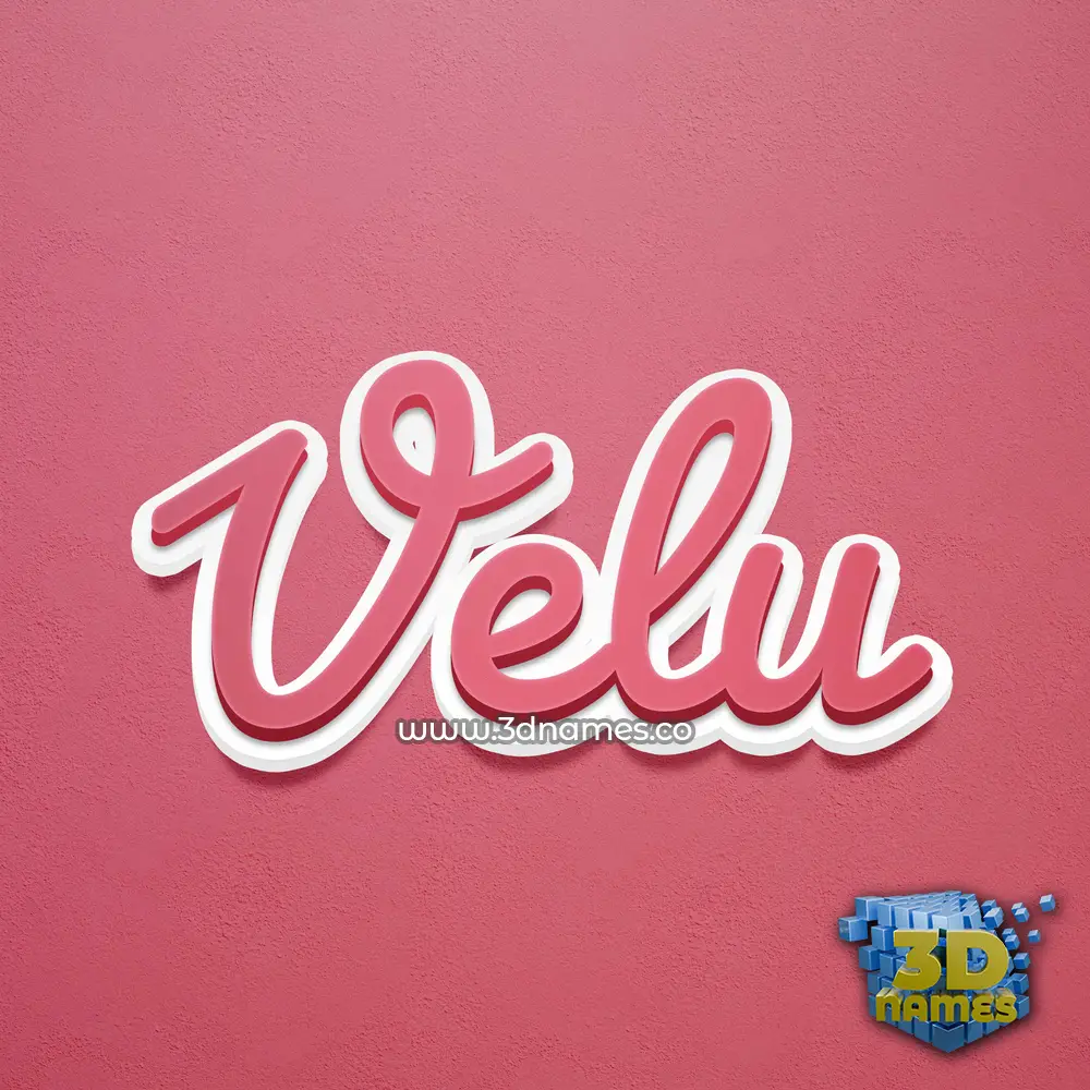 velu in Red Scribble style - 3D name wallpaper