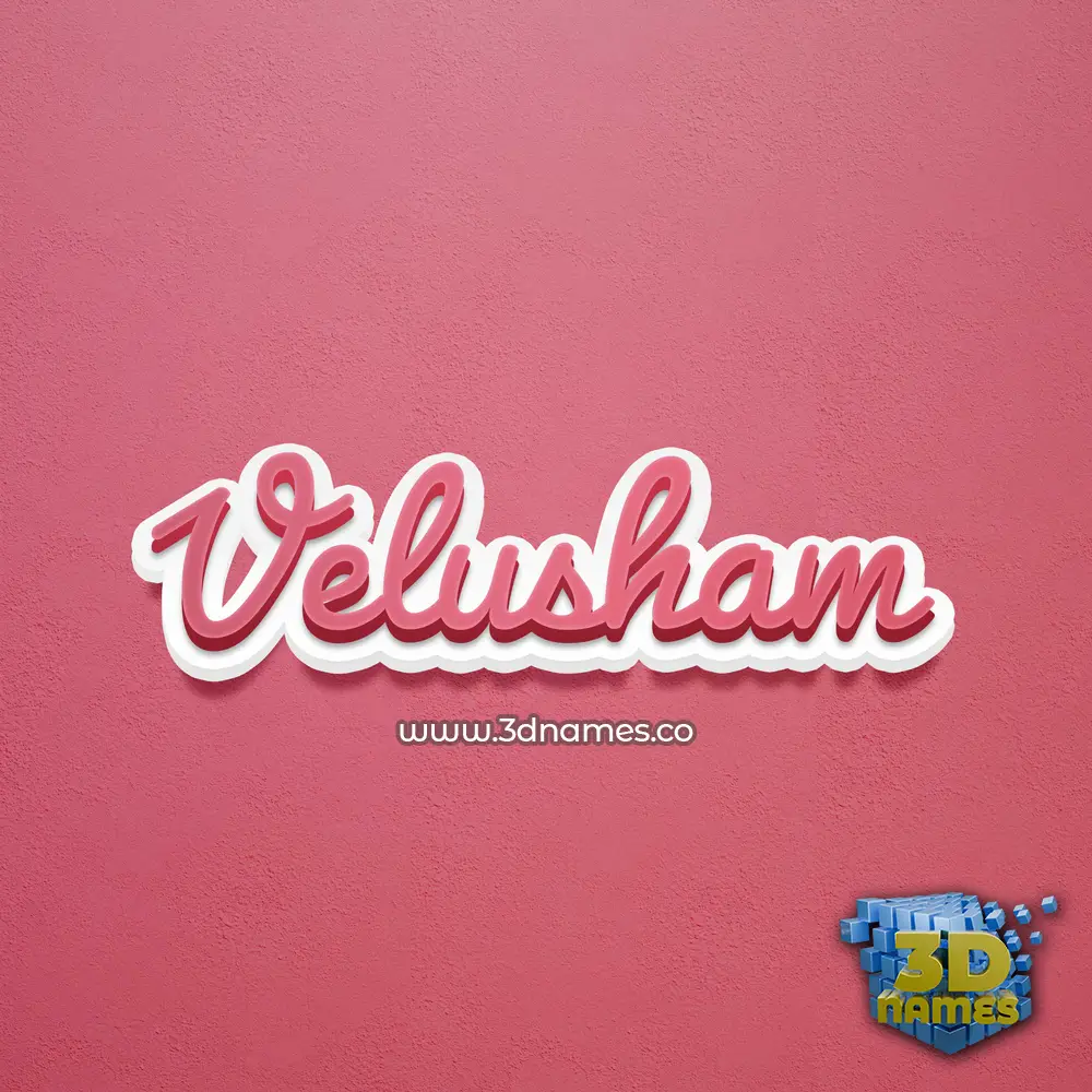 velusham in Red Scribble style - 3D name wallpaper