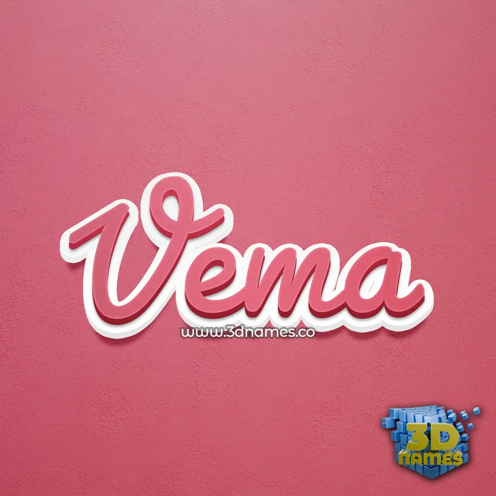 vema in Red Scribble style - 3D name wallpaper